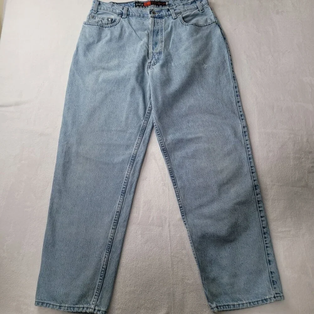 VTG 90's Levi's Silver Tab Men's Loose Fit Light Blue Denim Jeans Size 38x32 USA - Picture 1 of 12
